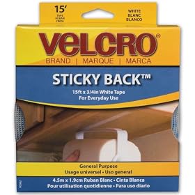 Velcro Sticky-Back Hook and Loop Fastener Tape, Roll, 0.75 inches x 15 feet, White (90082)