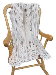 Handmade Artisan Organic Cotton Baby Crib Decor/ Carpet Rug - Cherubs Design (Extra Large/crocheted Entirely By Hand)