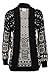 Forever Women's Long Sleeves Owl Print Knitted Cardigan (ML-10/12, Black)