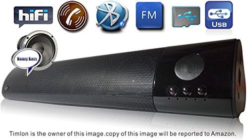 Super Quality -Timlon Wireless Bluetooth Speakers Heavy Bass Speaker Portable Speaker with Stereo sound for Smart Phones, Tablet, PC (Bluetooth 4.0,8-10 Hours Playtime,Hands Free)-Black
