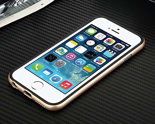 FeelGlad (TM) Totu Design Authentic Aurora Series 2 in 1 Protective Frame and Pliable Rubber Sleeve Cover Protection Case for Iphone 6 4.7inch - Retail Packaging for Iphone6   4.7 Inch Case - Gold