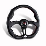 320mm 6-Hole JDM Red Stitched PVC Leather Steering Wheel by HK5