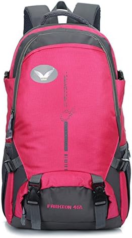 Huwaishuangyi 45L backpacks For Camping Hiking Rucksack Outdoor Travel Bag-Rose Red