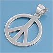 Sterling Silver Peace Sign Pendant - 26mm Height