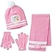 Disney Berkshire Girl's 3 Piece Princess Pom Beanie Glove and Scarf Set