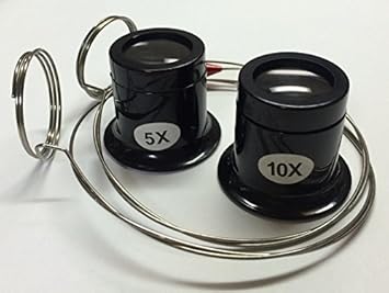 【クリックで詳細表示】よく見える ルーペ キズミ ワイヤールーペ ホルダー 2個セット (5倍＋10倍)： 産業・研究開発用品