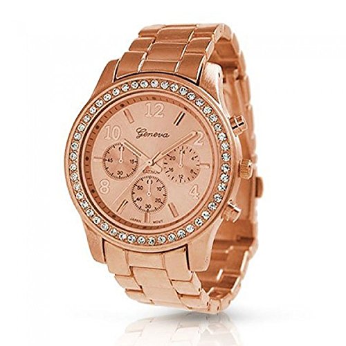 Alloy Band Quartz Watch Classic Unisex Crystal Wrist Watch