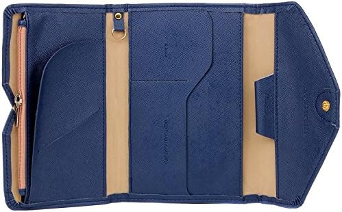 AmyTom Lightweight Multi-purpose Travel Passport Wallet Organizer Holder Dark Blue
