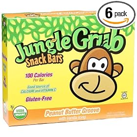 Jungle Grub Snack Bars Peanut Butter Groove Snack Bars, 5-Count, 4.4 Ounce Boxes (Pack of 6)