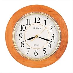 Bulova 12" Madeline I Goldtone Wood Wall Clock - C4461