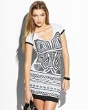 bebe Short Sleeve Tribal Tube Dress