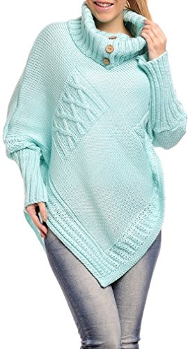 Glamour Empire Womens Warm Knit Poncho Sweater Batwing Cape Top Jumper 312