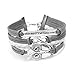 Trendy Women Infinity Owl Friendship Antique Leather Cute Charm Bracelet Gift including gift box by Boolavard® TM