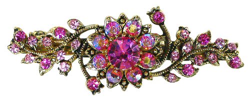 Crystal Barrette 5A86600-1rose pink