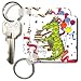 Lee Hiller Designs Happy Birthday - Colorful Happy Birthday Dragon lighting candles on Cake - Key Chains