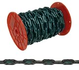 Campbell PS0332027 Low Carbon Steel Straight Link Coil Chain in Reel with Green Sleeve, 2/0 Trade, 0.19
