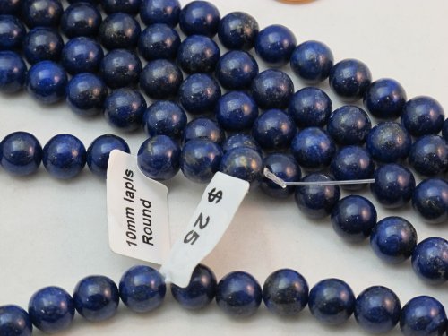 Lapis Lazuli 10mm Round 15.5'' Strand Mohs Hardness 5 to 6 Blue Gemstone