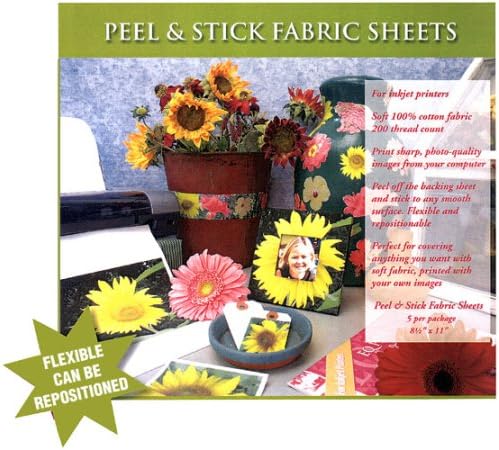Inkjet Printable Fabric Sheets Peel And Stick To Any Solid Surface (5 sheets)