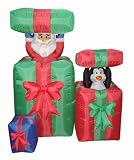 5' Airblown Inflatable Animated Peek-A-Boo Santa Lighted Christmas Yard Art