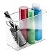 InterDesign Linus Bathroom Vanity Organizer Bin – Cabinet Storage Box for Health and Beauty Products - Tall, Clear