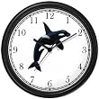 Orca or Killer Whale - JP Wall Clock by WatchBuddy Timepieces (White Frame)