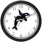 Orca or Killer Whale - JP Wall Clock by WatchBuddy Timepieces (White Frame)