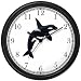 Orca or Killer Whale - JP Wall Clock by WatchBuddy Timepieces (White Frame)