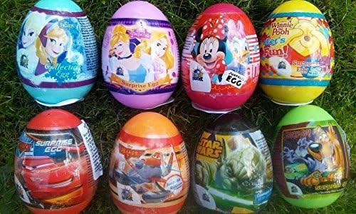 6 X Plastic Disney Surprise Eggs with Toy Inside-Star war,Frozn,Cars, Planes, Scooby Doo