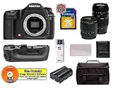 Pentax K10D Digital SLR Camera Body + Tamron 28-80mm AF Lens + Tamron 70-300mm Di AF Lens + Pentax D-BG2 Battery Grip + 4GB Memory Card + Lithium-Ion Spare Replacement Battery + Deluxe Gadget Bag