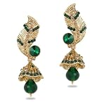 Noor Women Girls Earrings ER 1533 Green Gold