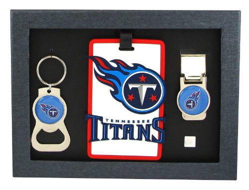 Tennessee Titans - NFL Bottle Opener Key Ring, Luggage Tag, Money Clip Gift Set