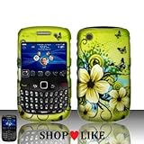 Rubberized green Hawaiian Flowers Snap on Design Case Hard Case Skin Cover  ....