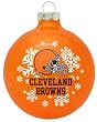 CLEVELAND BROWNS (2 5/8" In Diameter) Glass Logo CHRISTMAS ORNAMENT (Snowflake Design)