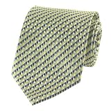 Gold & Blue Diamond Pattern New Silk Necktie