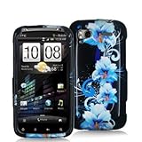 Blue Flowers Design Crystal Hard Skin Case Cover for HTC Sensation 4G / Pyr ....