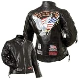 Diamond Plate Ladies Leather Moto JACKET- S