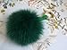 AURORA168 Real Fox Fur Pom Pom Ball Keyring / Bag Purse Charm Gold Ring (Emerald Green)