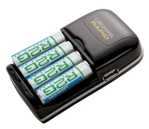 Lenmar R2G804U R2G 4 Hour Charger Includes USB Output with 4 R2G 2150mAh NI-MH for AA/AAA Batteries
