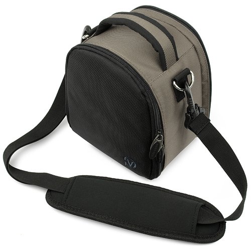 Elegant Laurel DSLR Handbag Camera Bag with Top Handle Rear Accessories Pocket and Adjustable Shoulder Strap for Panasonic Lumix Camera Models DMC-GX1 GF3 G3 GF2 GH2 G2 LX5 Panasonic Lumix DMC-ZS5 (Lumix DMC-TZ8)