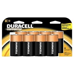 Duracell Batteries, D Size, 8-Count Packages (Pack of 2)