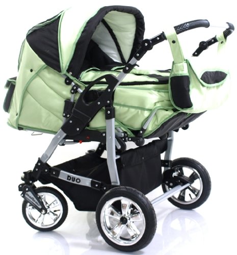 ADBOR Twin Pram DUO No.45 green / black ADBOR Twin Pram DUO No.45 green / black