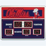 Mississippi Rebels NCAA Scoreboard Clock & Thermometer (14x19)