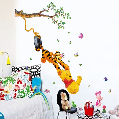 1 X ZooYoo Cartoon Winnie the Pooh and Friends Wall Decal Stickers For Kids Bedroom Nursery Room - Small Size - 19.68