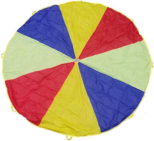 Play Parachute - 10' - Multi color - 8 Handles &amp; Storage Bag - Indoor / Outdoor - Educational Kids Group Play &amp; Activity Learning Toy for Children (10 Feet)