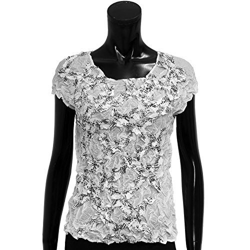 SPECCHIO(スペッチオ) Gプリーツ 千鳥格子柄 フレンチスリーブ トップス 3-21号