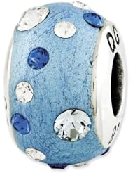 Sterling Silver Reflections Blue Molded & Swarovski Elements Bead