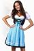 Stockerpoint Minidirndl 3tlg. Sky türkis karo 50 cm Wiesn Dirndl, Gr. 32