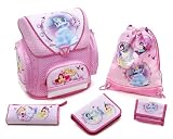 Undercover DP11825 - Schulranzenset Disney Princess 5- teilig, Schüleretui gefüllt, Schlamper, Geldbörse, Sportbeutel