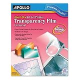 APOLLO AUDIO VISUAL / APOCG7033S / Quick-Dry Ink Jet Printer Transparency Film, 50 Sheets/box / Sold as 1 BX
