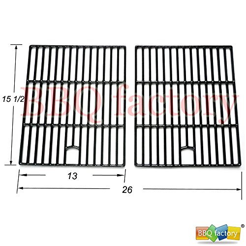 GSF2616 Porcelain Cast Iron Cooking Grid Grate Replacement for Select Gas Grill Models by BBQ Grillware, Life @ Home and Others, Set of 2